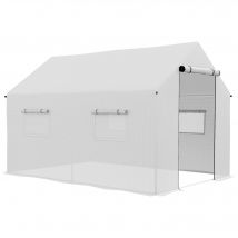 Serra da esterno Outsunny 2X3X2 m con 4 finestre a rete bianche