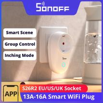 SONOFF S26R2 EU/US/BR Wireless Smart WiFi Plug Scena intelligente Controllo remoto del gruppo tramite APP eWeLink Supporto Alexa Alice Google Home