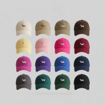 Baseballmütze mit Dackel-Stickerei, weich, großer Kopfumfang, kleines Gesicht, Sonnenschutzhut, geeignet für die tägliche Freizeit