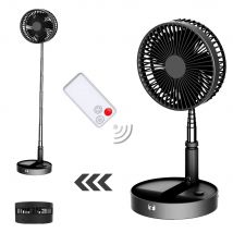 UNITEDTIME Ventilatore portatile da scrivania, Il mio ventilatore da viaggio pieghevole con timer di controllo remoto, alimentato a batteria o tramite USB,