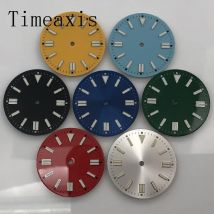 Timeaxis 28,5 mm Zifferblatt, leuchtend, passend für ETA2836/2824 NH35/NH36 Miyota8205/8215 Mingzhu2813/3804 Uhrwerk, Schwarz, Blau, Gelb, Grün, Rot