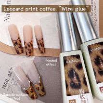12ml One Second Leveling Leopard Pattern Coffee French Glue Specular Reflection Nail Painting Gel Leopard Pattern Painting DIY