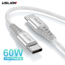 Cavo USLION PD 60W da tipo C a tipo C per iPhone 15 Pro Max Xiaomi 14 Oneplus POCO Cavo dati intrecciato in nylon a ricarica rapida 0,3/1/2M