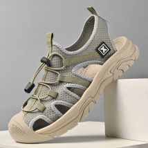 Handgemachte Sandalen Männer Atmungsaktive Sommer Schuhe Mann Outdoor Männer Sandalen Rutschfeste Strand Sandalen Hohl Schuhe Kollision Vermeidung