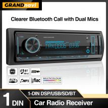 Grandnavi 1 Din Autoradio Audio Stereo FM Aux Eingang Empfänger SD TF USB 12 V In-Dash MP3 Bluetooth Multimedia Auto Radio Player