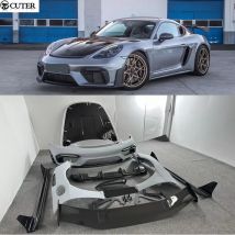 718 Gt4 RS Style PP Carbon Fiber Frontstoßstange Heckdiffusor Heckspoiler Seitenkotflügel für Porsche Boxster Cayman 718 GT4RS