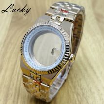 40 mm Roségold-Uhrengehäuse für Land-Dweller NH35-Uhrwerk, passend für 28,5 mm Zifferblatt, 904L-Edelstahl-Saphirglasgehäuse