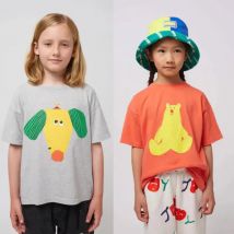 Jungen-T-Shirts 2026 Sommer-Oberteile für Kinder Kurzarm-Mädchen-Shirts Bonbonfarben Kinder-Shirts Baumwolle Teenager-Schuloutfits