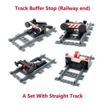 Parti del treno della città Treno Ferrovia Buffer Stop Modello Set Ferrovia Fine Compatibile 53401 Pista Diritta MOC Treno RC Building Block Giocattolo
