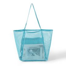 Transparente Mesh Frauen Strand Einkaufstasche tragbare Reise veranstalter kosmetische Telefon Lagerung Wasch beutel große Kapazität Tasche Badet asche