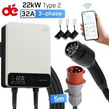 dé 22KW Wallbox EVSE 32A 3 fasi wi-fi APP Smart Control stazione di ricarica rapida per veicoli elettrici 7,5M tipo 2 cavo di ricarica