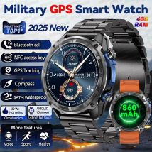 2025 neue GPS Smart Uhr Männer 1,43 "AMOLED Corning Glas 860 mAh Kompass 4 GB Speicher GPS Karte Bluetooth Anrufe SmartWatch Wasserdicht