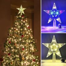 15 cm LED Weihnachtsbaum Ornamente Topper Sterne Licht für Home Dekorationen Lampe Neujahr 2025 Navidad Girlande Lampe String Licht