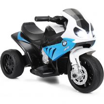 6 V BMW Elektro-Motorrad mit Musik und Scheinwerfer, Dreirad-Kindermotorrad bis 3 km/h, Blau