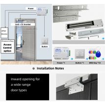 5YOA RFID-Zugangskontrollsystem, elektronischer Toröffner, Heimgarage, digitales Set, elektrisches magnetisches intelligentes Türschloss-Kit, automatisch