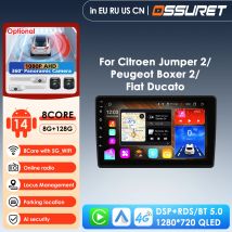 Carplay 4G-LTE 9 pollici 2Din Android Auto Autoradio GPS per FIAT Ducato 2007 - 2015 Lettore multimediale di navigazione WiFi Autoradio DSP