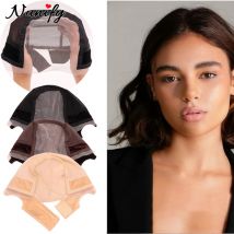 Beige Stirnband-Perückenkappen für die Herstellung von Perücken, weiche Perückengriffkappe mit HD-Spitze, U-Teil, leimlose Netzkappe, Haarnetz für die Herstellung von Spitzenperücken