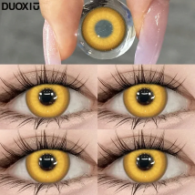 DUOXIU 2 pz Nuove Lenti A Contatto Colorate per Occhi Anime Occhi Con Grado Lenti A Contatti Gialle Halloween Alunni Trucco Lenti A Contatto