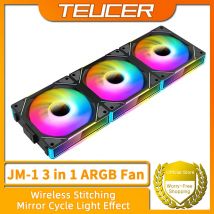 TEUCER JM-1 Ventola di raffreddamento per PC ARGB Specchio Ciclo Effetto luce 800-2000 giri/min PWM Raffreddamento ad acqua Ventola di raffreddamento da 360 mm