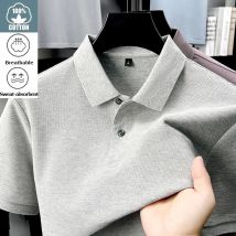 Herren-Poloshirt aus 100 % Baumwolle – lässiges, atmungsaktives Sommer-T-Shirt, 19 Farben, ideal für Golf und Sport, Business-Casual, seidenartige Oberfläche