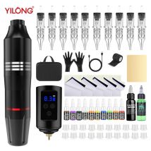 Tattoo Kit YILONG Cool Tattoo Pen Kit Für Permanent Make-Up Tattoo Maschine Kit Drahtlose Tattoo Netzteil Tattoo Gun Kit