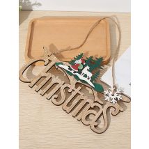 New Christmas Wooden Letter Sign Door Hanging Christmas Tree Hanging Snowman Hanging Decorations Wood Chip Bell Star Elk Decor