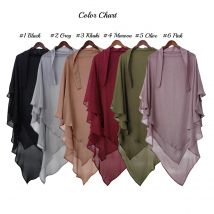 New irregularity Design Glitter Women Muslim Prayer Hijab Lightweight Polyester Chador Solid Overhead 2 Layers Flowy Lady Khimar