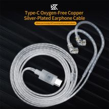 KZ earphones phone Type-C interface upgrade cable 0.75mm 2pin with microphone for edx pro zsn pro、castor