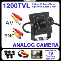 Obiettivo da 2,8 mm/8 mm/16 mm Telecamera super piccola analogica HD Mini CCTV CVBS in metallo - TV compatibile per casa/auto con staffa