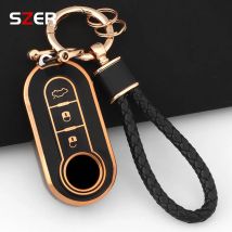 TPU Autoschlüsselhülle Fob für Fiat 500 Panda Punto Bravo Doblo Peugeot Boxer Citroen Relay Fiat Ducato Lancia Musa Schlüsselanhänger