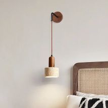 Heiße Art Wabi Sabi Naturstein Dekoration Wand Lampe Retro Pfirsich Holz Farbe Homestay Schlafzimmer Nacht Led Wandleuchte Lichter