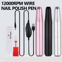 12000RPM Draht Nagel Bohrer Polieren Stift USB Interface Wiederaufladbare Nagel Bohrer Maschine Set Tragbare Maniküre Bohrer Salon Werkzeug