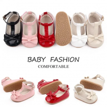 Meckior 2024, neue Baby-Mädchen-Schuhe, Prinzessin, Choreografie, niedliche Schleife, PU, rutschfest, weiche Gummiboden, erste Wanderer, Kleinkind-Kinderbett-Schuhe