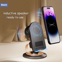 Basix Induction Speaker Phone Holder Multi-functional Wireless Induction Audio Phone Holder for iPhone Android Inductio Playback