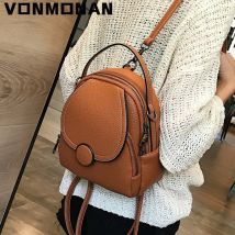 Nuevo diseñador de moda, mochila de cuero para mujer, Mini mochila pequeña multifunción de tacto suave, bolso de hombro para mujer, bolso para chica