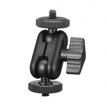 Braccio magico con doppia testa a sfera con sfera da 15 mm 360 °   Supporto per estensione vite da 1/4'' per treppiede per microfono con luce video per monitor per fotocamera Gopro DSLR