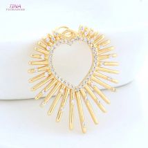 28,5*31,5 MM 18K Gold Farbe Messing Herzförmige Charms Anhänger Halskette Schmuck Machen Liefert Diy Zubehör