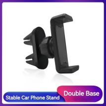 Tongdaytech Universal Car Phone Holder Double Base Air Vent Mount 360 Rotation Stand For Iphone XS 11 12 Pro Max Samsung In Car