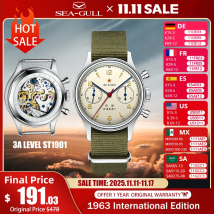 Seagull 1963 International Edition Orologio meccanico da uomo Orologio pilota ST1901 Cronografo retrò Orologio da polso Air Force Aviation Nuovo