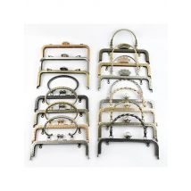 1/2/5Pcs 20cm Embossed Metal Handle for Bags Purse Frame Kiss Clasp Woven-Bags Handles DIY Sewing Brackets Women Bag Accessories