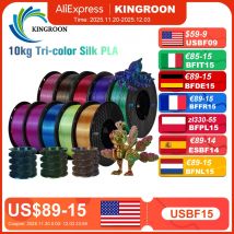 Stampante 3D con filamento PLA tricolore in seta KINGROON 1,75 mm 1 kg/rotolo Filamento PLA in seta Materiale plastico Stampa 3D Colore speciale