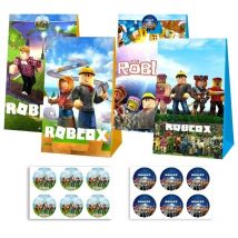Cartoon Roblox Game Party Favors Boxes for Kids Birthday Decor Supplies Robot Gift Box Kids Party Bag Paper Small Candy Bags