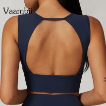 Sportweste Open Back Gym Top Damen Workout Fitness Tank Top Stretch Unterwäsche Yoga Top Training Laufen Bralette Sport Gym BH