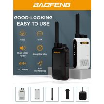 5W Mini Handheld Walkie Talkie UHF 400-480MHz Fast Charge Lighter Thiner Series Dual Band Dual Display BF-358