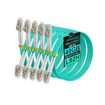 Vandesail OM3 LC-LC 0.2m/0.5m/1m/2m/3m/5m7m Duplex Fiber Patch Cable | 10G Internet, Multimode SFP, LSZH Jacket - 5 Piece