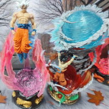 2pcs New Dragon Ball Son Goku 25cm Figure Ultra Instinct Super Saiyan Figurine Statue Pvc Statue Model Ornament Collection Gift