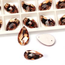 3270 alle Größen leicht geräucherte Topas Glas Strass Steine flache Rückseite Tropfen auf Kristall Strass Nähen Kleidung nähen