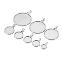 5 Stück Nicht Verblassende Edelstahl Runde Blanko-Anhänger 10-40mm Cabochon-Basen für DIY Schmuckherstellung Großhandel
