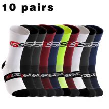 GSIDI 10 Paar Unisex-Radsocken, knöchellang, für Sport und Freizeit, bequem, atmungsaktiv, Baumwolle, Radsocken