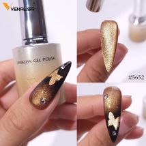 1pc Venalisa 10ml Nail Gel Polish Soft Texture Round Brush Hema TPO Free Soak Off Sparkle Cat Eye Gel Lacquer Kit Color Palette
